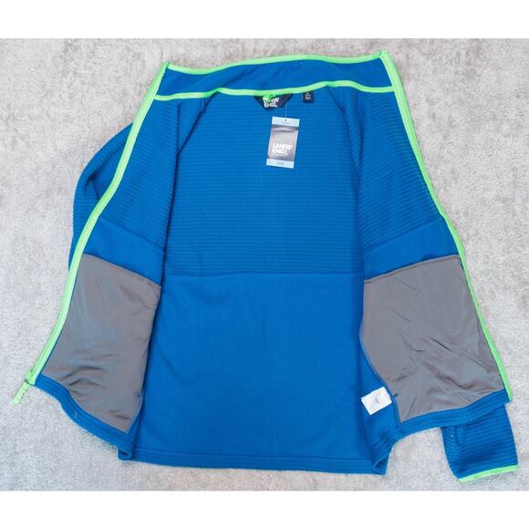 Lands End Blue and Green Full Zip Grid Fleece Jacket Mens Size L NWT - Picture 3 of 14